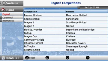 Football Manager Handheld 2008 (EU) screen shot game playing